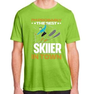 Funny Skier Gift Ski Winter Sports Skiing Gift Adult ChromaSoft Performance T-Shirt