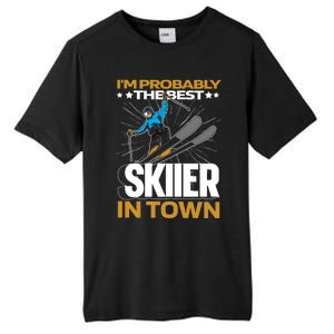 Funny Skier Gift Ski Winter Sports Skiing Gift Tall Fusion ChromaSoft Performance T-Shirt