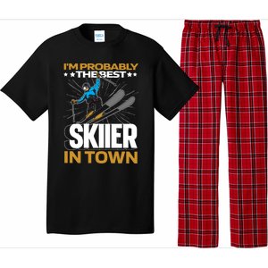 Funny Skier Gift Ski Winter Sports Skiing Gift Pajama Set