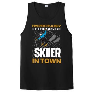 Funny Skier Gift Ski Winter Sports Skiing Gift PosiCharge Competitor Tank