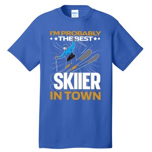 Funny Skier Gift Ski Winter Sports Skiing Gift Tall T-Shirt