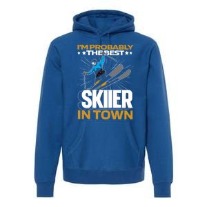 Funny Skier Gift Ski Winter Sports Skiing Gift Premium Hoodie