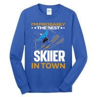 Funny Skier Gift Ski Winter Sports Skiing Gift Tall Long Sleeve T-Shirt