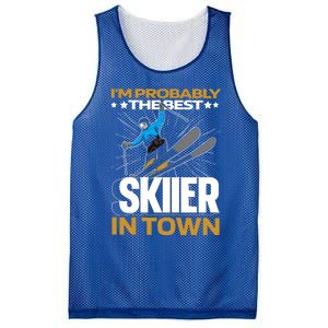 Funny Skier Gift Ski Winter Sports Skiing Gift Mesh Reversible Basketball Jersey Tank