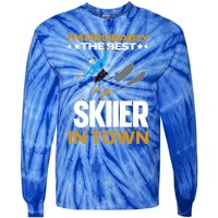 Funny Skier Gift Ski Winter Sports Skiing Gift Tie-Dye Long Sleeve Shirt