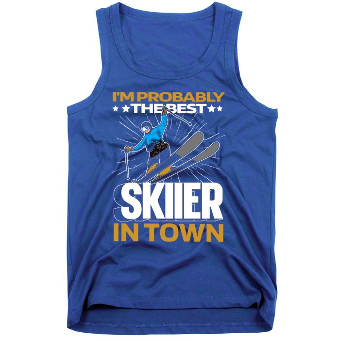 Funny Skier Gift Ski Winter Sports Skiing Gift Tank Top