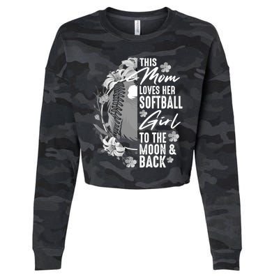 Funny Softball Gift Mom Pitcher Catcher Lovers Gift Cropped Pullover Crew