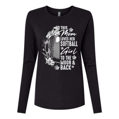 Funny Softball Gift Mom Pitcher Catcher Lovers Gift Womens Cotton Relaxed Long Sleeve T-Shirt