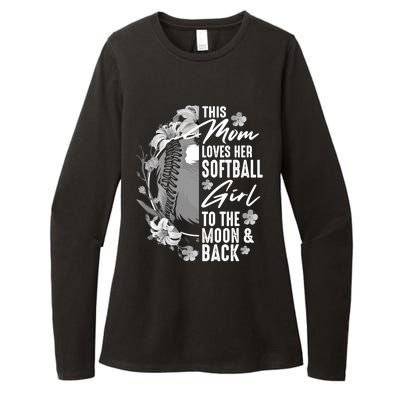 Funny Softball Gift Mom Pitcher Catcher Lovers Gift Womens CVC Long Sleeve Shirt