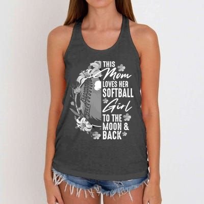 Funny Softball Gift Mom Pitcher Catcher Lovers Gift Women's Knotted Racerback Tank