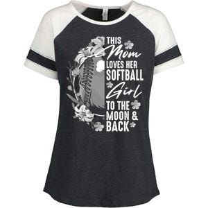 Funny Softball Gift Mom Pitcher Catcher Lovers Gift Enza Ladies Jersey Colorblock Tee