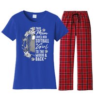 Funny Softball Gift Mom Pitcher Catcher Lovers Gift Women's Flannel Pajama Set