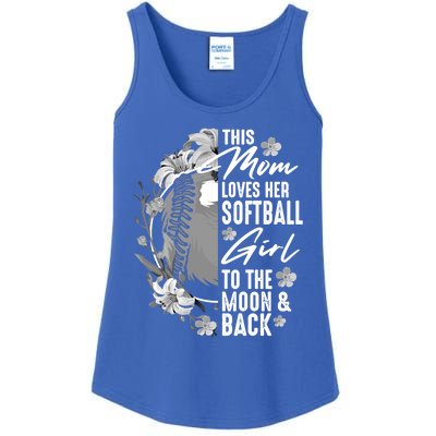 Funny Softball Gift Mom Pitcher Catcher Lovers Gift Ladies Essential Tank