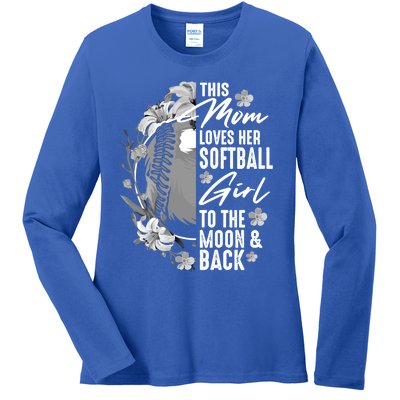 Funny Softball Gift Mom Pitcher Catcher Lovers Gift Ladies Long Sleeve Shirt