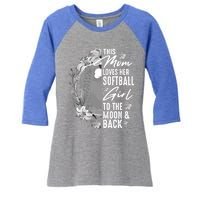 Funny Softball Gift Mom Pitcher Catcher Lovers Gift Women's Tri-Blend 3/4-Sleeve Raglan Shirt