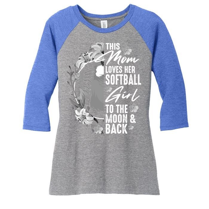 Funny Softball Gift Mom Pitcher Catcher Lovers Gift Women's Tri-Blend 3/4-Sleeve Raglan Shirt