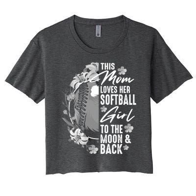 Funny Softball Gift Mom Pitcher Catcher Lovers Gift Women's Crop Top Tee