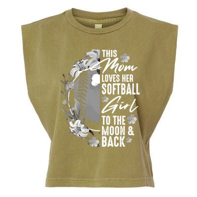 Funny Softball Gift Mom Pitcher Catcher Lovers Gift Garment-Dyed Women's Muscle Tee