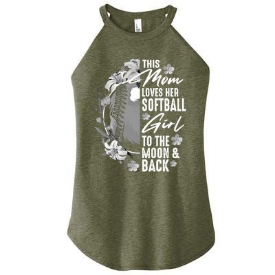 Funny Softball Gift Mom Pitcher Catcher Lovers Gift Women's Perfect Tri Rocker Tank