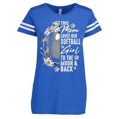 Funny Softball Gift Mom Pitcher Catcher Lovers Gift Enza Ladies Jersey Football T-Shirt