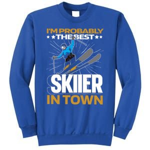 Funny Skier Gift Ski Winter Sports Skiing Funny Gift Sweatshirt