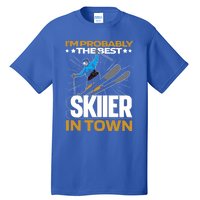 Funny Skier Gift Ski Winter Sports Skiing Funny Gift Tall T-Shirt