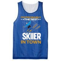 Funny Skier Gift Ski Winter Sports Skiing Funny Gift Mesh Reversible Basketball Jersey Tank