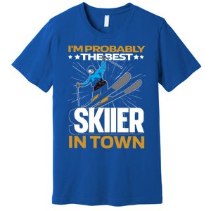 Funny Skier Gift Ski Winter Sports Skiing Funny Gift Premium T-Shirt