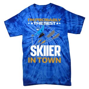 Funny Skier Gift Ski Winter Sports Skiing Funny Gift Tie-Dye T-Shirt