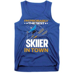 Funny Skier Gift Ski Winter Sports Skiing Funny Gift Tank Top