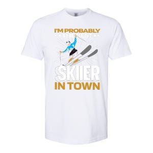 Funny Skier Gift Ski Winter Sports Skiing Funny Gift Softstyle CVC T-Shirt