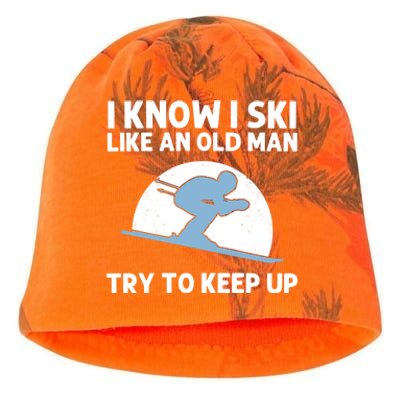 Funny Skiing Gift For Grandpa Skier Ski Winter Fun Sport Great Gift Kati - Camo Knit Beanie