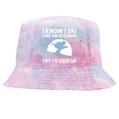 Funny Skiing Gift For Grandpa Skier Ski Winter Fun Sport Great Gift Tie-Dyed Bucket Hat