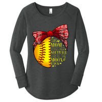 Funny Softball Gift Mom  Pitcher Catcher Lovers Women's Perfect Tri Tunic Long Sleeve Shirt