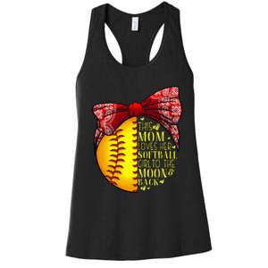 Funny Softball Gift Mom  Pitcher Catcher Lovers Women's Racerback Tank