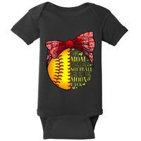 Funny Softball Gift Mom  Pitcher Catcher Lovers Baby Bodysuit