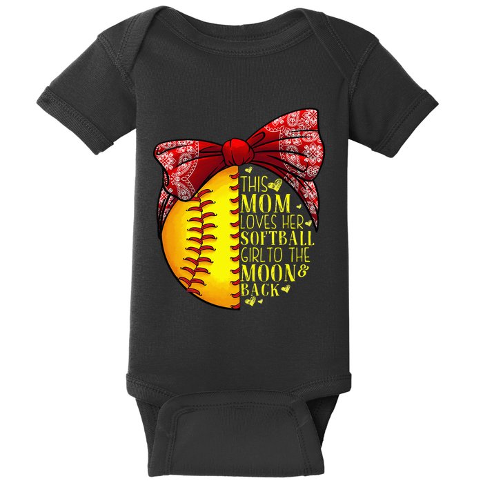 Funny Softball Gift Mom  Pitcher Catcher Lovers Baby Bodysuit