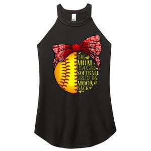 Funny Softball Gift Mom  Pitcher Catcher Lovers Women's Perfect Tri Rocker Tank