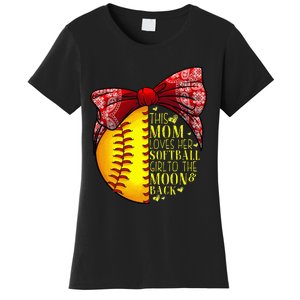 Funny Softball Gift Mom  Pitcher Catcher Lovers Women's T-Shirt