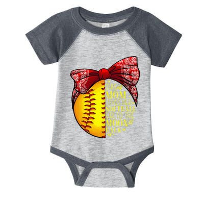 Funny Softball Gift Mom  Pitcher Catcher Lovers Infant Baby Jersey Bodysuit