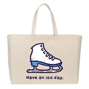 Figure Skating Gifts For Girls Women Men Ice Skater Cotton Canvas Jumbo Tote