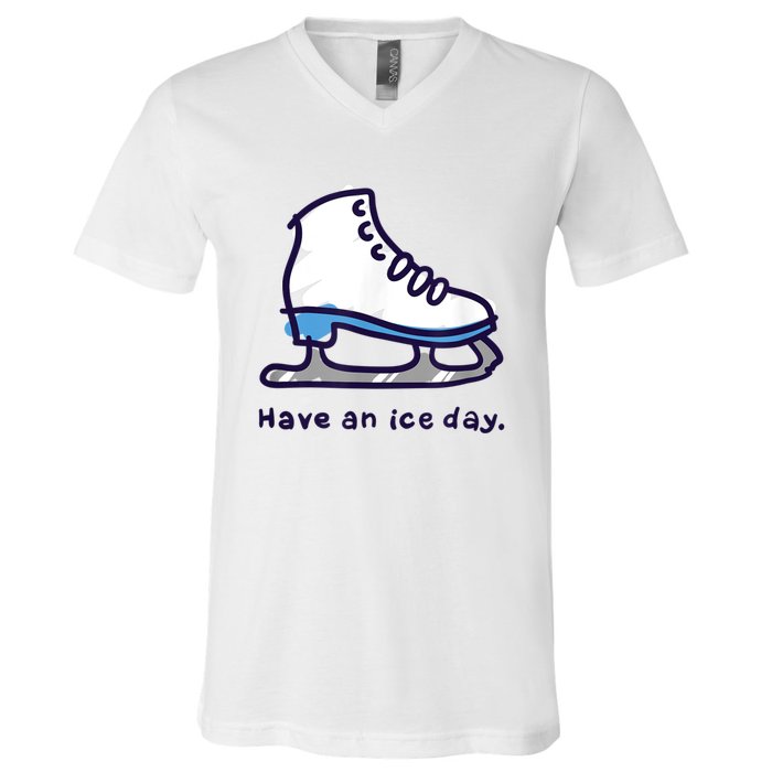 Figure Skating Gifts For Girls Women Men Ice Skater V-Neck T-Shirt