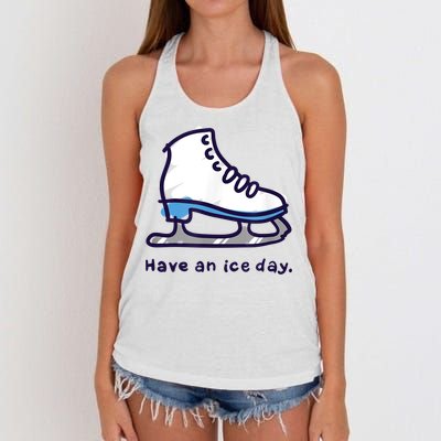 Figure Skating Gifts For Girls Women Men Ice Skater Women's Knotted Racerback Tank