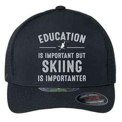 Funny Skiing Gift And Cool Ski Sports Lover Gift Flexfit Unipanel Trucker Cap