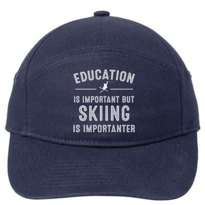 Funny Skiing Gift And Cool Ski Sports Lover Gift 7-Panel Snapback Hat