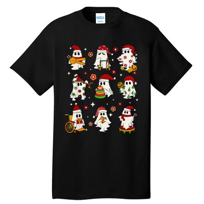 Funny Slp Ghost Christmas Speech Therapy Sped Teacher Tall T-Shirt