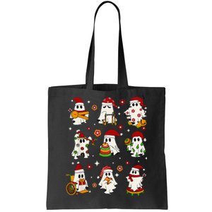 Funny Slp Ghost Christmas Speech Therapy Sped Teacher Tote Bag