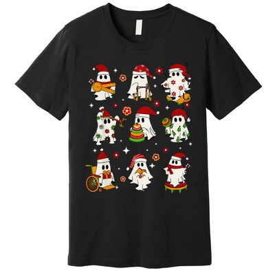 Funny Slp Ghost Christmas Speech Therapy Sped Teacher Premium T-Shirt