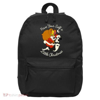 Funny Santa Goofy Have Your Self A Little Christmas 16 in Basic Backpack