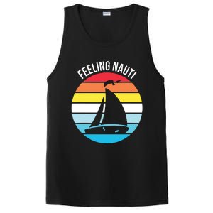 Funny Sailing Gift For Sailors 'Feeling Nauti' Boat Sunset PosiCharge Competitor Tank